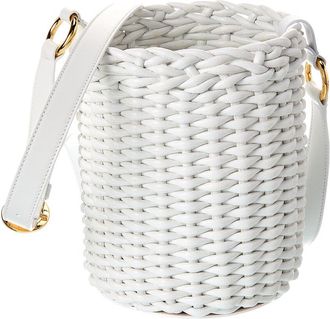 Michael Kors Julie Woven Leather Bucket Bag