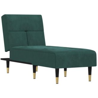 vidaXL Vidaxl - Chaise Longue in Velluto Verde Scuro