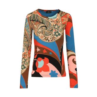 Etro Etro, Long Sleeve Tops, female, Multicolor, Size: L Long-Sleeved Top With Paisley Print