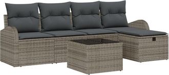vidaXL Vidaxl - Garden Sofa Set 6 pcs Grey 234 x 117 x 85 cm Poly rattan