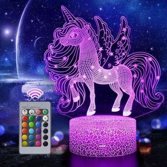 OEM L&aacute;mpara De Noche De Unicornio Para Ni&ntilde;os Y Beb&eacute;s, Juguetes De Unicornio, Regalos De Unicornio Para Ni&ntilde;as, L&aacute;mpara De Unicornio Con 16 Colores Cambiant