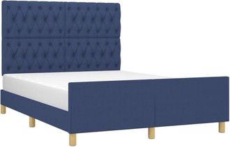 vidaXL Cama Sin Colch&oacute;n Tela Azul 140x200 Cm Vidaxl