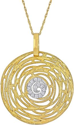 Rina Limor 14K 0.15 Ct. Tw. Diamond Disc Pendant Necklace