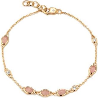 Made by Mary Aura Station Bracelet in Gold Vermeil/pink at Nordstrom, Size 7