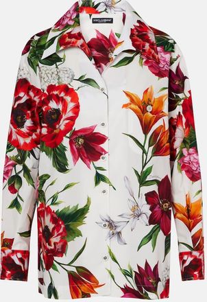 Dolce & Gabbana Camicia oversize in cotone con stampa floreale