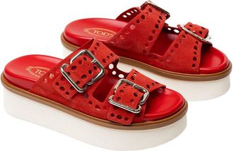 Tod's Tods Perforated Platform Buckle Sandal