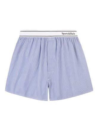 Sporty & Rich striped waistband shorts - Blue