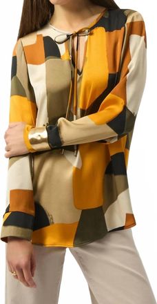Joseph Ribkoff Abstract Print Long Sleeves Tunic Top In Black/midnight