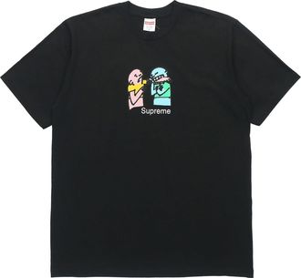 SUPREME FW19 Week 17 Bite Tee Cartoon Graffiti Printing Short Sleeve Unisex Black SUP-FW19-10909