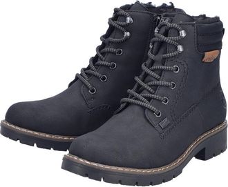 Rieker Winterstiefelette RIEKER, Damen, Gr. 36, schwarz, Lederimitat, Schuhe Winterstiefelette, mit Schaftrandpolsterung