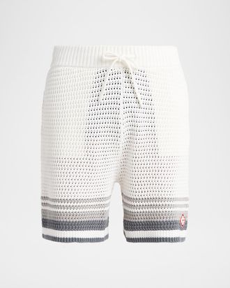 Casablanca Men & apos;s Drawstring Crochet Shorts