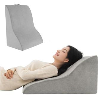 Costway Costway - Cuscino a Cuneo per Letto e Divano, Cuscino con Design Curvo unico e Fodera Lavabile, Cuscino a Cuneo Ergonomico in Spugna, per Camera da