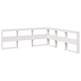 Berkfield Home Bookcase Headboard L-Shaped White 180 cm Solid Wood Pine