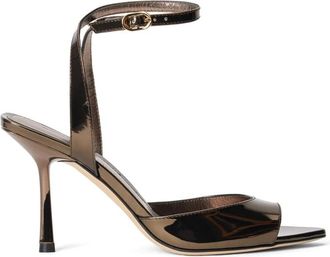 Stuart Weitzman Lexington Sandal 85 - Dames - Sandalen met hakken - Bruin - 35 EU - Leer - Schoenen