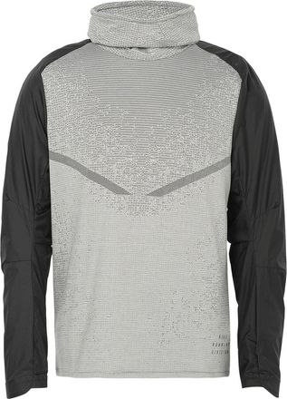Nike Mens Nike SS22 Colorblock Breathable High Collar Stripe Long Sleeves Black Gray T-Shirt DM4629-010