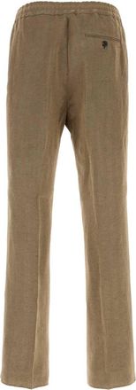 Ferragamo Mens Cappuccino Linen Blend Pant Expressosafari Exterior: Viscose Pantaloni Trousers