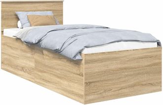 vidaXL Estructura De Cama Con Cabecera Roble Sonoma 75 X 190 Cm Vidaxl