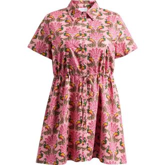 Sugarlips Kenda Peacock Shift Minidress in Pink-Green at Nordstrom, Size 2 X