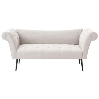 Beliani Beliani - Chaise Longue Doble Tapicer&iacute;a De Tela Acolchada Beige Claro Nantilly