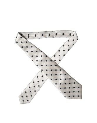 Dolce & Gabbana Polka-Dot Silk Necktie - White