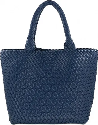 Melissa Masse Womens Braided Tote Bag In Navy