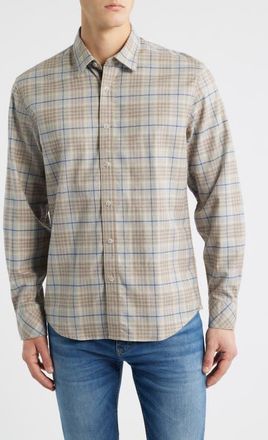 James Campbell Espana Modern Fit Plaid Cotton Button-Up Shirt in Grey at Nordstrom, Size Xx-Large