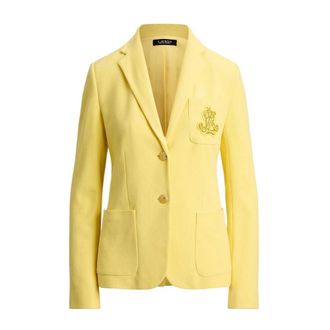 Ralph Lauren Blazer foderato in piqu&eacute; stretch Sportswear - - Jackets - Donna - Giallo - XL