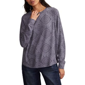 Lucky Brand Cloud Raglan Sleeve Knit Top in Blue Multi at Nordstrom Rack, Size X-Small