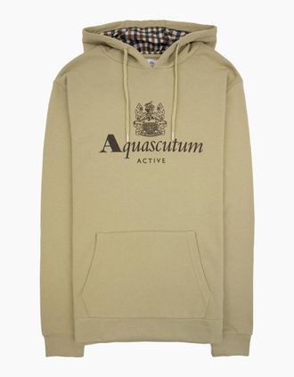 Aquascutum Mens Aquascutum Active Big Logo Hoodie Beige - Cream - Size: 36