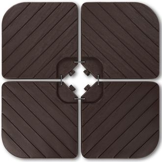 Best Choice Products 4-Piece Cantilever Umbrella Base Weight Set, Fillable with Water/Sand, Wood Grain Finish
