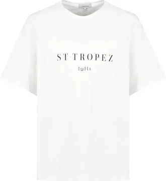 Lulli Tee-shirt Lulli St-Tropez Col Rond Coton Bio Blanc, Collaboration Jeanne Vouland x Lulli