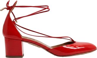 Aquazzura Alexa 50 Pumps in Red Patent Leather