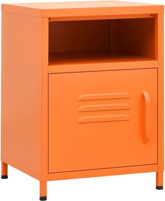 vidaXL Nightstand Orange 35x35x51 cm Steel Vidaxl