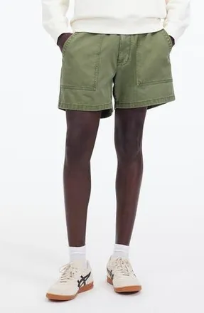 Madewell Fatigue Garment Dyed Cotton Twill Shorts in Palm Tree at Nordstrom Rack, Size 35