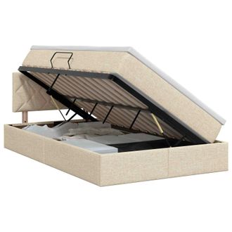 vidaXL Cama Con Almacenamiento Y Colch&oacute;n Crema 120 X 200 Cm Terciopelo Vidaxl