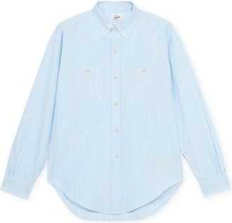 Fortela Woven Striped Patch Pocket Shirt in Light Blue at Nordstrom, Size Xx-Large Eu