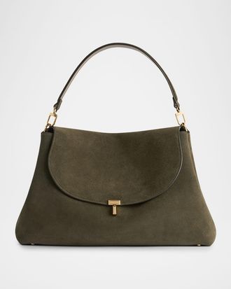 Toteme T-Lock Suede Shoulder Bag