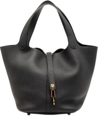 Herm&egrave;s Vintage, unisex, Zwart, ONE Size, Leer, Pre-owned Picotin Lock 22