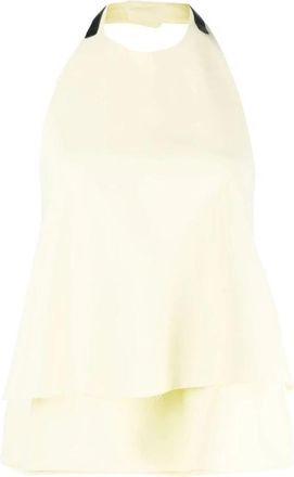 Jil Sander Halterneck Top met Open Rug - Dames - Tops zonder mouwen - Geel - XS - Tops