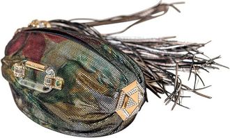 Jimmy Choo London multicolour metallic leather clutch bag