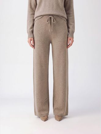 Max Mara Pantaloni wide leg in maglia di puro cashmere a vita alta