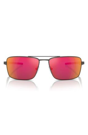 Ferrari x Scuderia Ferrari 60mm Rectangular Sunglasses in Dark Gunmetal at Nordstrom