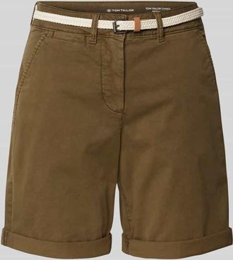 Tom Tailor Regular Fit Chinoshorts aus Baumwoll-Mix in Oliv, Größe 44