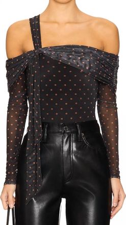 AFRM Juliette Bodysuit In Sepia Dot