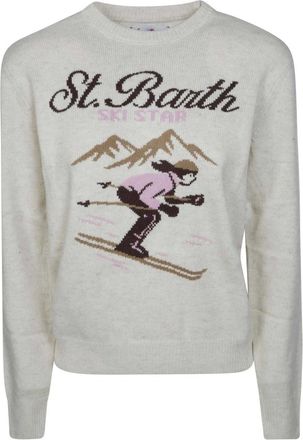 MC2 Saint Barth New Queen Crewneck - Dames - Truien - Beige - Maat: XS Zijde