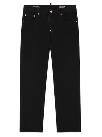 Dsquared2 Black Straight-Leg Five-Pocket Denim Jeans