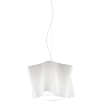 Linea Zero Suspensi&oacute;n Blanca En Metal Cromado Cm. 25x25h