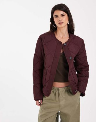 Only giacca trapuntata color bordeaux scuro-Rosso