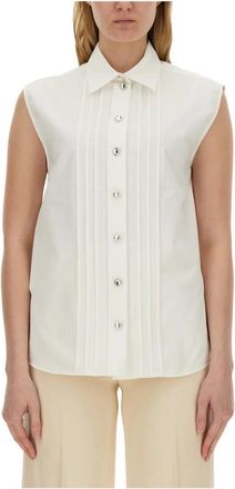 Moschino Camicia - Dames - Overhemden - Wit - M - Katoen - Overhemden