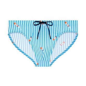 HOM Viareggio Swim Mini Briefs in Blue And White Stripes at Nordstrom, Size Xx-Large